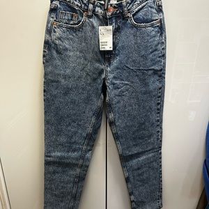 Acid wash high waist boot cut jeans